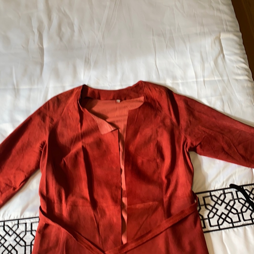Red suede light jacket